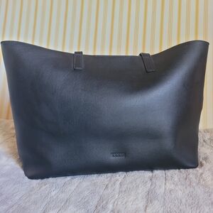 Away Black Leather Latitude Tote Bag For Travel